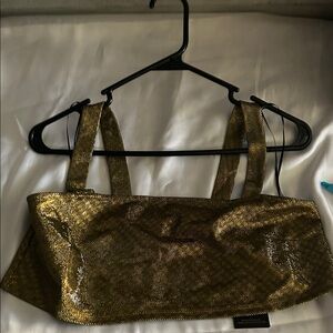 Gold Metallic Crop Top